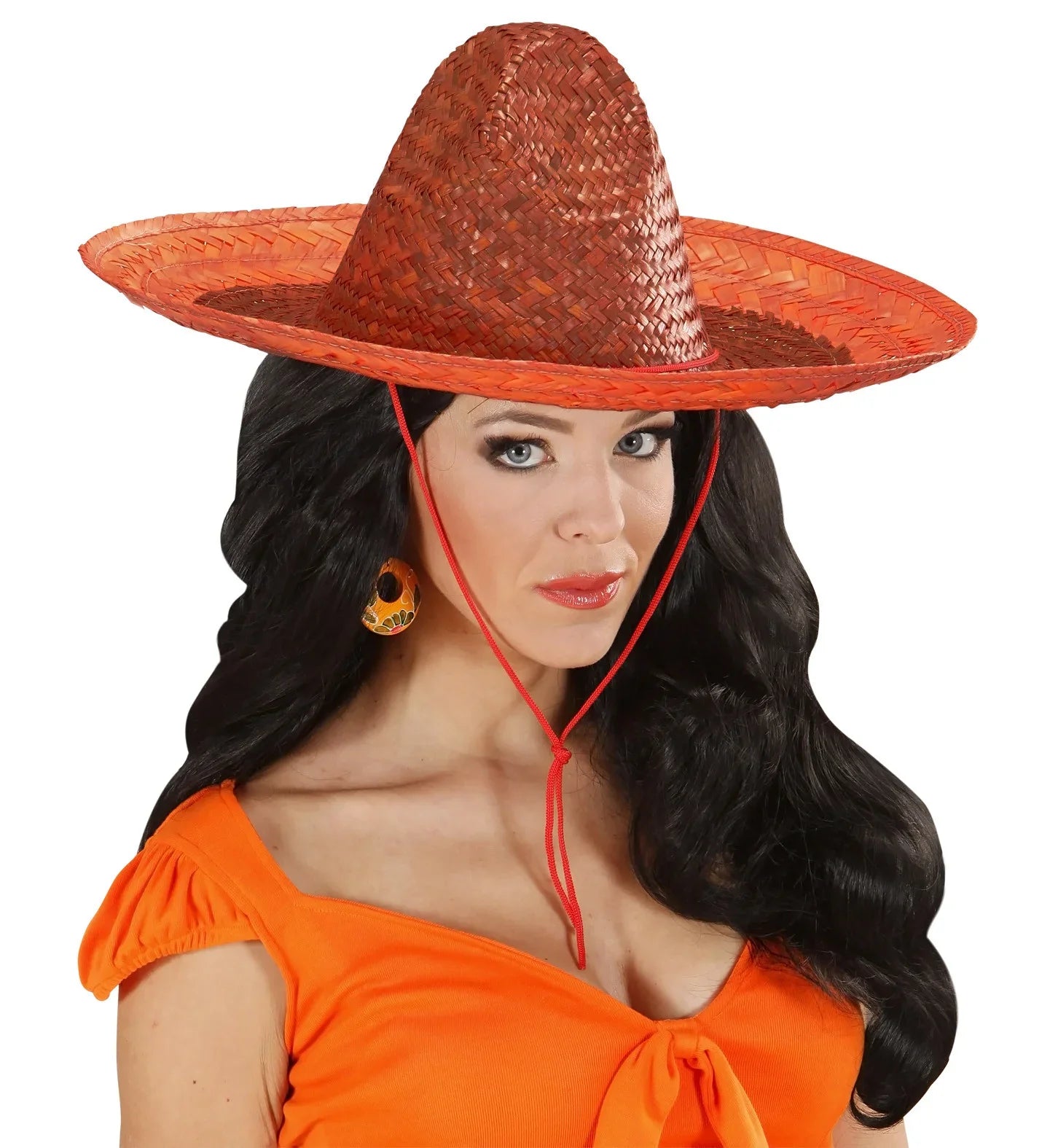 Sombrero de Paja Naranja COMPLEMENTOS Widmann